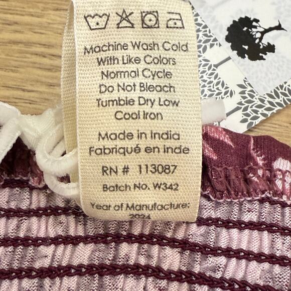 KATE QUINN Winnie Ruffle Tank Size Large NEW Roo Floral Fern Purple Soft Bamboo - Picture 6 of 8